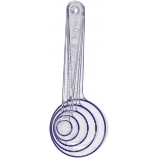 Gastromax 6404-90 Set de 5 Cuilleres a  Mesurer, Transparent