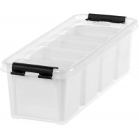 SmartStore 3458010 Boite a Clips Longue avec 4 Compartiments, Plastique, Transparent, 38 x 14 x 11 cm