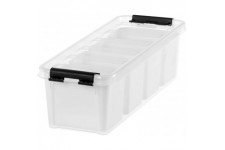 SmartStore 3458010 Boite a Clips Longue avec 4 Compartiments, Plastique, Transparent, 38 x 14 x 11 cm