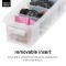 SmartStore 3.5L Petite boite Rangement Plastique avec 4 Compartiments et Couvercle - Transparente - Emboitables et Em