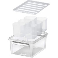 Boite de Rangement avec 6 Compartiments - Rangez Votre Maison avec Style et Praticite - Taille Moyenne - Plastique - 