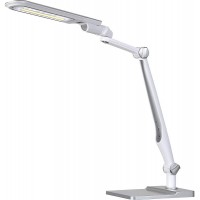 Lampe de bureau LED Multiflex, pince et socle, argent