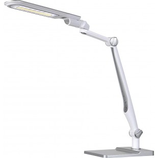 Lampe de bureau LED Multiflex, pince et socle, argent