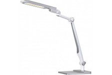 Lampe de bureau LED Multiflex, pince et socle, argent