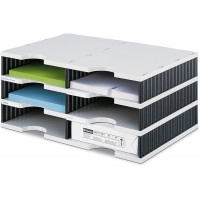 doc 268020398 Trieur du bureau Duo 6 compartiments x 33,1 x 22,3 cm (Gris/noir) (Import Allemagne)