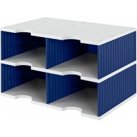 Systeme d'Archivage doc Duo Jumbo 4 Casiers Gris/Bleu