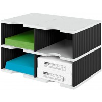 doc 268022298 Trieur de bureau Duo Jumbo 4 compartiments 48,5 x33,1 x 29,3 cm (Gris/noir) (Import Allemagne)