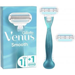 Venus Smooth Rasoir Femme, Rasage de Pres en Douceur, 1 x Rasoir +1 Lame Supplementaire [OFFICIEL]