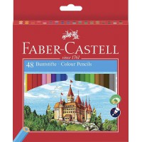 Faber-Castell 120148 CASTLE crayons de couleur hexagonal ECO, etui de 48