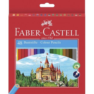Faber-Castell 120148 CASTLE crayons de couleur hexagonal ECO, etui de 48