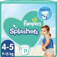 Pampers Couches-Culottes de Bain Taille 4-5 (9-15 kg), Splashers 11 Couches-Culottes Bebe, Pour Une Protection Optimale Dans l'E