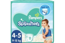 Pampers Couches-Culottes de Bain Taille 4-5 (9-15 kg), Splashers 11 Couches-Culottes Bebe, Pour Une Protection Optimale Dans l'E