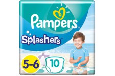 Pampers Couches-Culottes Taille 5-6 (14+ kg), Splashers, 10 Couches-Culottes Bebe, Pour Une Protection Optimale Dans l'Eau