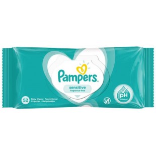 Pampers Lingettes Bebe Sensitive, 52 Lingettes