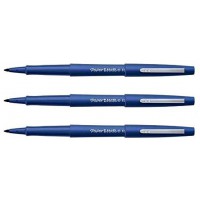 PAPER:MATE Lot de 3 Stylos Feutre Flair Original Nylon Pte Moyenne Bleu