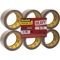 Scotch Emballage HEAVY Pack de 6 Rouleaux de ruban 50 mm x 66 m, Scotch Marron