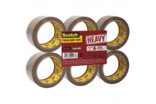 Scotch Emballage HEAVY Pack de 6 Rouleaux de ruban 50 mm x 66 m, Scotch Marron