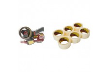 Devidoir Pistolet tres resistant Scotch + lot de 2 Rouleaux de Ruban adhesifs de Stockage Scotch, 50 mm x 66 m & Flatpack de 6 R