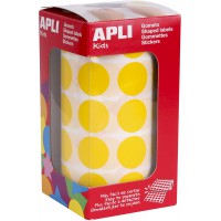 Apli kids 4859 Rouleau de 1770 gommettes en rouleau jaune diam 20