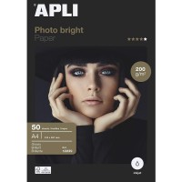 Apli 012239 50 Feuilles de Papier Photo Bright, 210 x 297mm