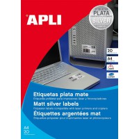 Apli 012975 480 Etiquettes Polyester, 40mm, Argent