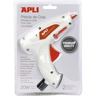 APLI 16668 - Pistolet a Colle 20 W qualite Premium avec 2 Batons de colle