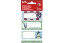 APLI 18441 - 9 etiquettes scolaires adhesives Football - 36 x 81 mm