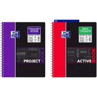 Oxford ProjectBook Cahier a  Spirales Format A4+ 200 Pages & ActiveBook Cahier a  Spirales Format A4+ 160 Pages Grands Carreaux 