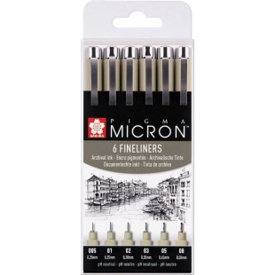 Micron 6 Fineliners Noir