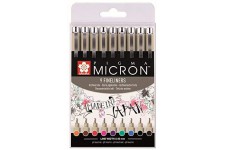 Sakura Pigma Micron Feutres Pointe Fine - Lot De 9 Couleurs