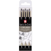 Fineliner Pigma Micron - POXSDK3 - etui de 3 stylos pointe fine - Noir