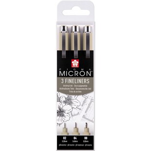 Fineliner Pigma Micron - POXSDK3 - etui de 3 stylos pointe fine - Noir