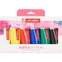 Talens Art Creation - Lot de 6 tubes de peinture acrylique de 75 ml.