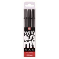 Pinceau Stylet Pigma Set de 3 Noir