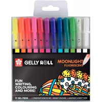 Gelly Roll Moonlight Lot de 12 stylos gel fluorescents