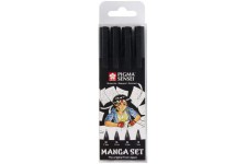 Pigma SENSEI Manga SET (4 stylos, noir)