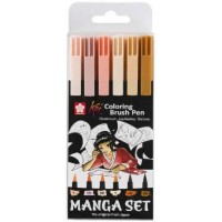 Koi Coloring Brush stylos MANGA SET, 6 tons de peau de stylo de brosse