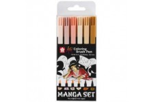 Koi Coloring Brush stylos MANGA SET, 6 tons de peau de stylo de brosse