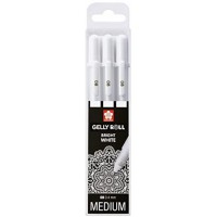 stylos Sakura Gelly Roll Basic, blanc, 3 stylos â€œBright Whiteâ€ dans un etui