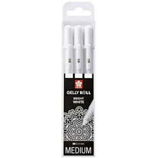 stylos Sakura Gelly Roll Basic, blanc, 3 stylos â€œBright Whiteâ€ dans un etui