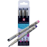 Espace beaux arts Pigma Micron PN, 3 Penne colorate Pen in astuccio. Rose, Violet, Rouge