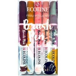 Frau Holle Lot de 5 stylos pinceaux de couleurs