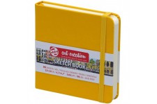 Royal Talens Carnet de croquis a couverture rigide 80 feuilles 140 g/m² 12 x 12 cm Couverture jaune dore