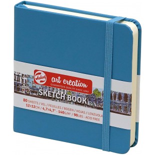 Carnet de croquis Royal Talens Art Creation - 80 feuilles 140 g/m² - 12 x 12 cm - Couverture bleu lac