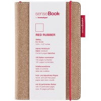senseBook Carnet vierge en cuir avec elastique rouge Petite taille