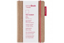 senseBook Carnet vierge en cuir avec elastique rouge Petite taille