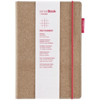 Carnet de notes senseBook Red Rubber, modele M, feuilles quadrillees