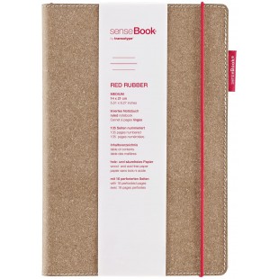 sensebook Carnet vierge en cuir avec elastique rouge Carnet ligne