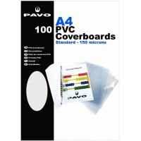 A4 150 Micron PVC Verre Couverture - Transparent (Lot de 100)