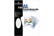 A4 150 Micron PVC Verre Couverture - Transparent (Lot de 100)